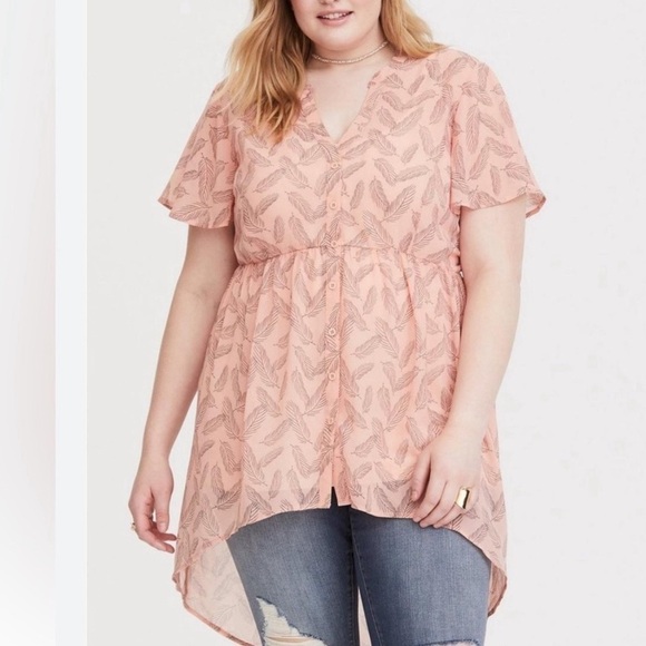 Torrid Lexie Babydoll Chiffon Tunic - EUC - Picture 2 of 5